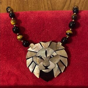 Lee Sands Lion Pendant Necklace